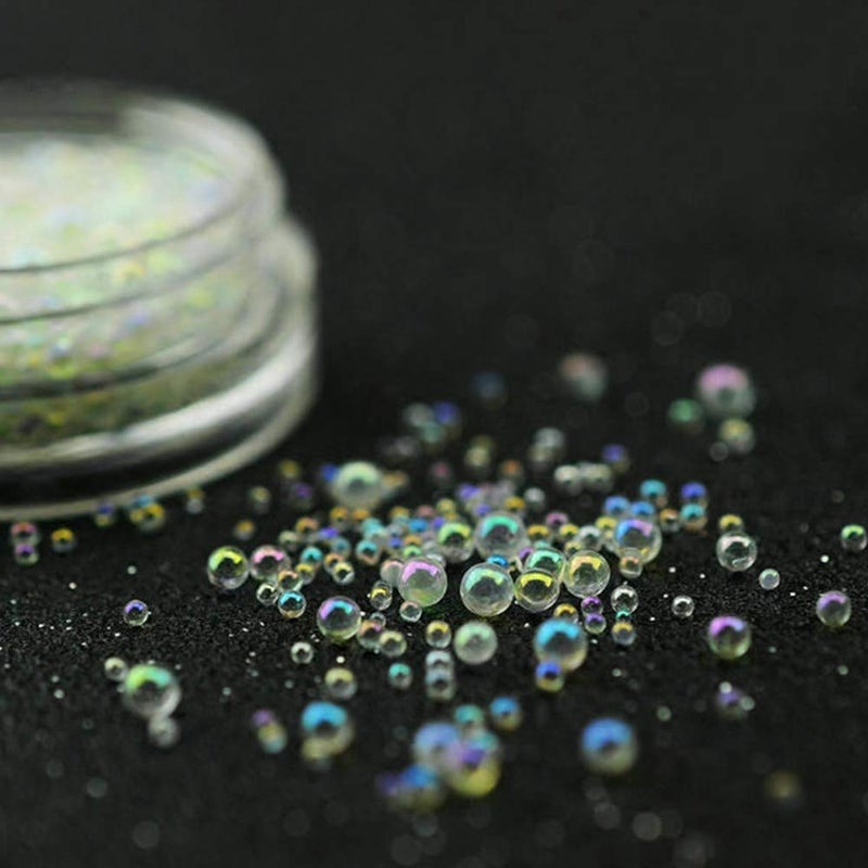 DyAi UV Resin Bubble Beads, DyAi 10 Bottles Water Droplet Bubble Beads, Magical Water Droplets, AB Miniature Bead, Resin Inclusion (Iridescent Color, 1mm to 2mm) - Image 4
